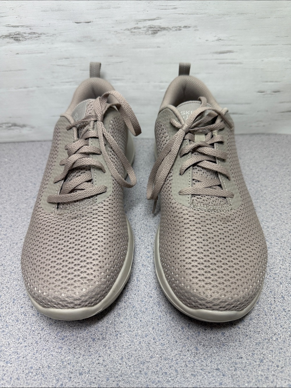 Skechers Men's Taupe Breathable Mesh Athletic Sneakers